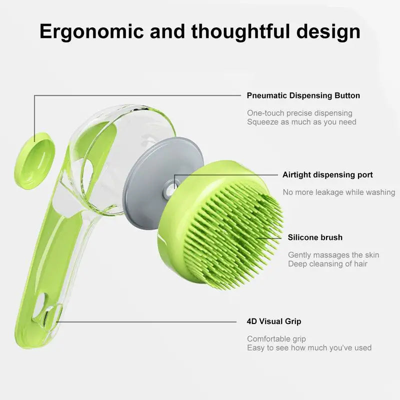 Pet Bath Brush Dog Brush For Shedding Gentle Scrub Massager With Soap Dispenser Portable Washer Tool For Shower Massage Bathtub