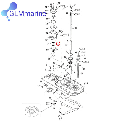 2Pcs Oil Seal 26-43036 for Mercury Marine 40HP 50HP 60HP 75HP 90HP 100HP 115HP 125HP Engine 43036 Replacement 85170 18-0522