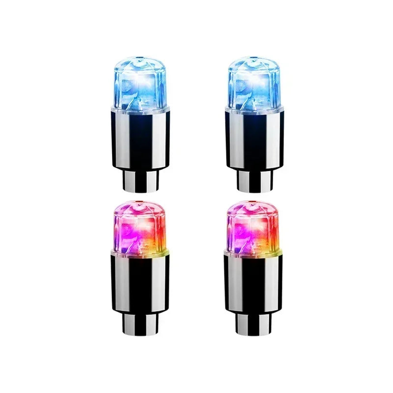 2/8pcs Tire Valves Cap LED Lights Universal Car Motorcycle Bicycle Tyre Hub Motion Sensor Glowing Bulbs Cycling Lamp Accessories