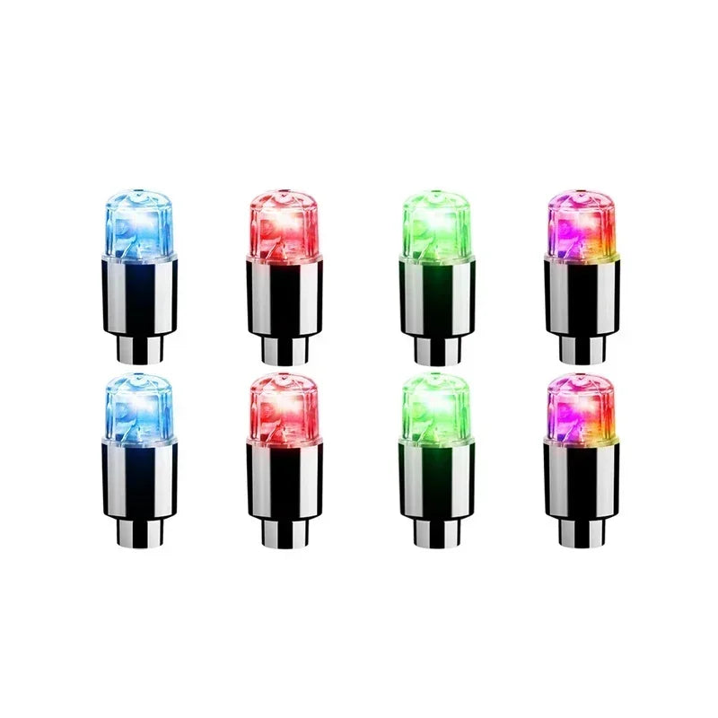 2/8pcs Tire Valves Cap LED Lights Universal Car Motorcycle Bicycle Tyre Hub Motion Sensor Glowing Bulbs Cycling Lamp Accessories