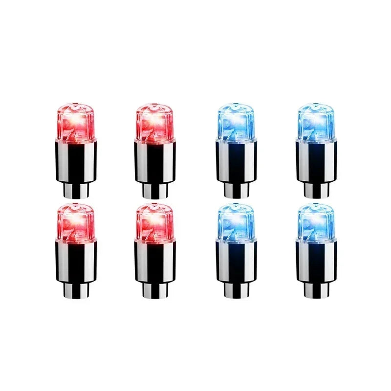 2/8pcs Tire Valves Cap LED Lights Universal Car Motorcycle Bicycle Tyre Hub Motion Sensor Glowing Bulbs Cycling Lamp Accessories