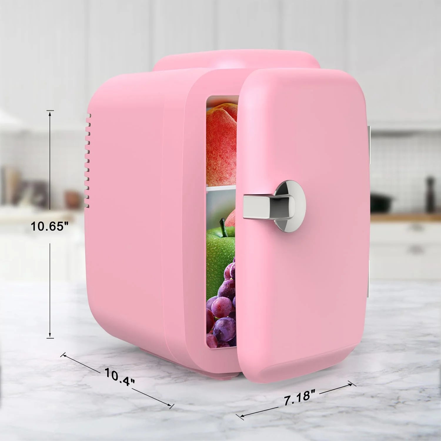 Mini Fridge for Bedroom/Office/Car, 4 Liter/6 Can Portable Cooler and Warmer Personal Refrigerator for Cosmetics, Beverage, Food