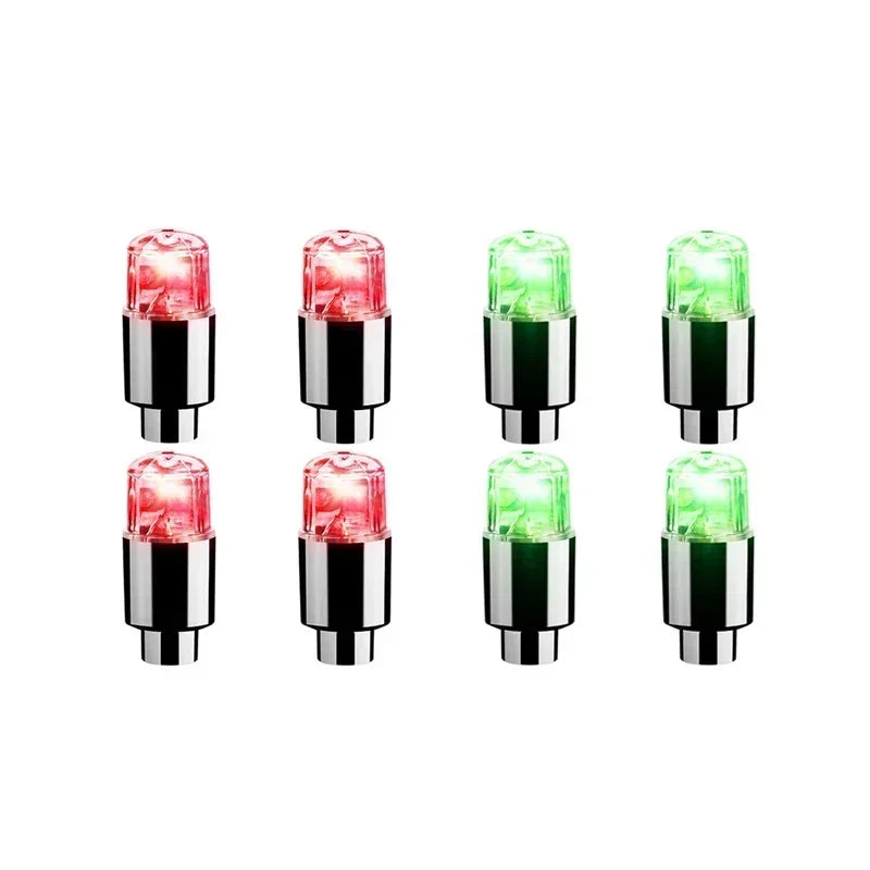 2/8pcs Tire Valves Cap LED Lights Universal Car Motorcycle Bicycle Tyre Hub Motion Sensor Glowing Bulbs Cycling Lamp Accessories