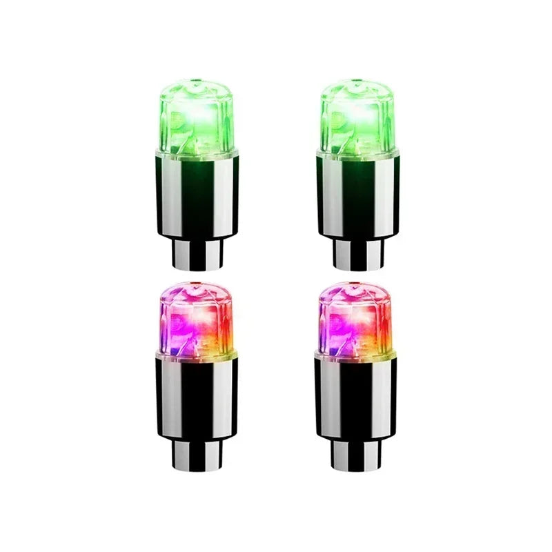 2/8pcs Tire Valves Cap LED Lights Universal Car Motorcycle Bicycle Tyre Hub Motion Sensor Glowing Bulbs Cycling Lamp Accessories