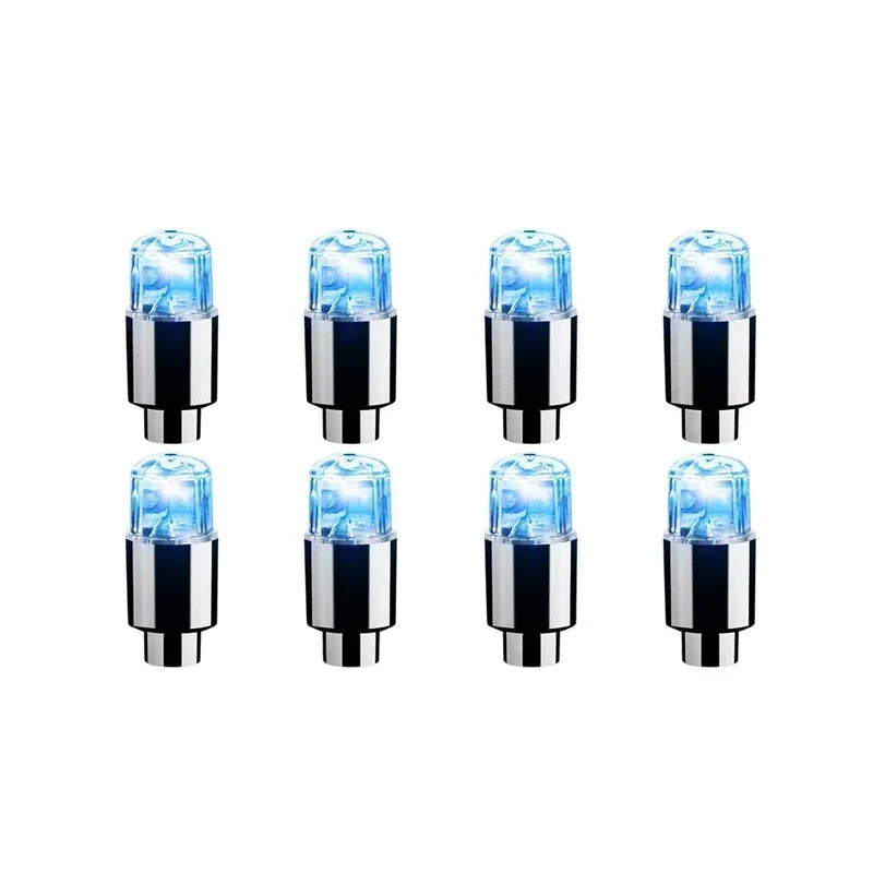 2/8pcs Tire Valves Cap LED Lights Universal Car Motorcycle Bicycle Tyre Hub Motion Sensor Glowing Bulbs Cycling Lamp Accessories