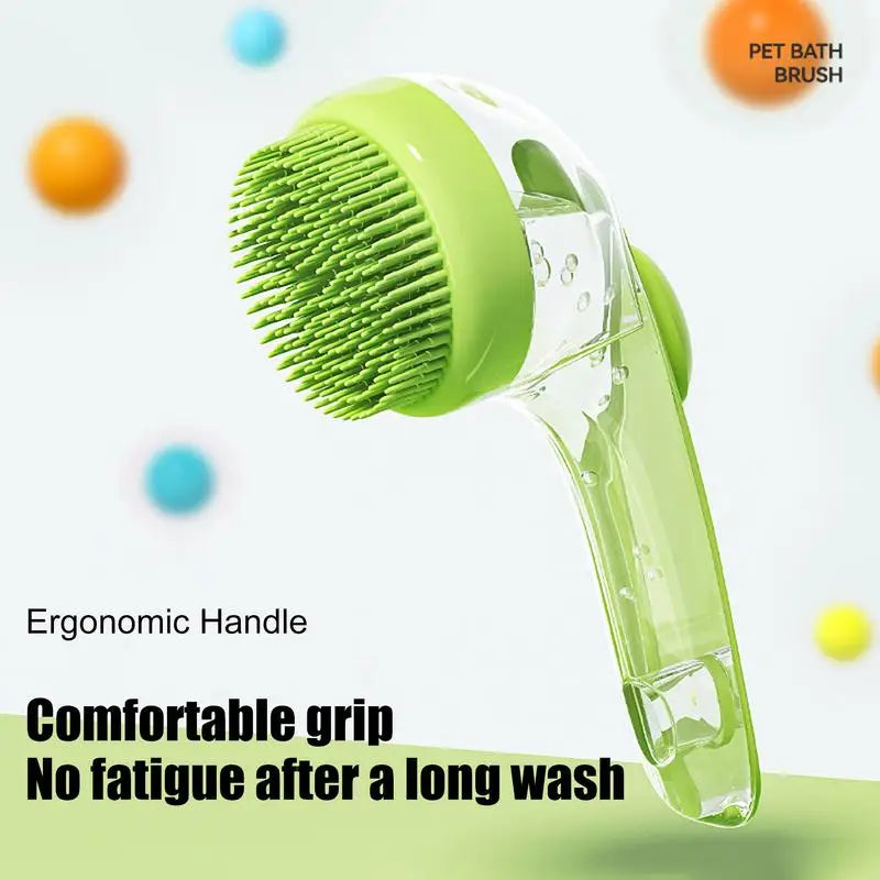 Pet Bath Brush Dog Brush For Shedding Gentle Scrub Massager With Soap Dispenser Portable Washer Tool For Shower Massage Bathtub