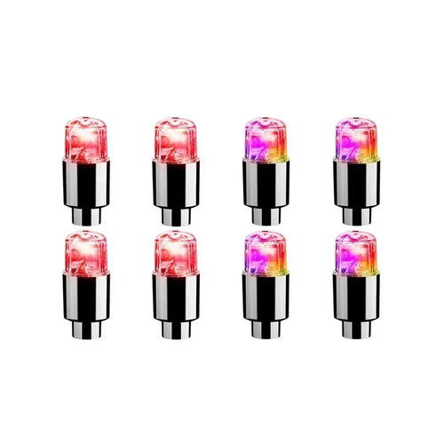 2/8pcs Tire Valves Cap LED Lights Universal Car Motorcycle Bicycle Tyre Hub Motion Sensor Glowing Bulbs Cycling Lamp Accessories