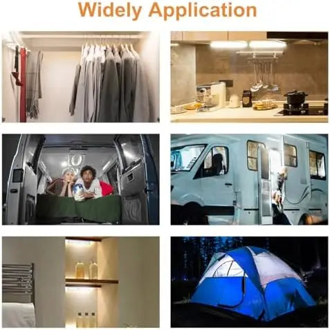 LYCARESUN 3Pcs Motion Sensor RV Step Lights – 10 LED Battery-Powered Magnetic Night Light Strips for Campers