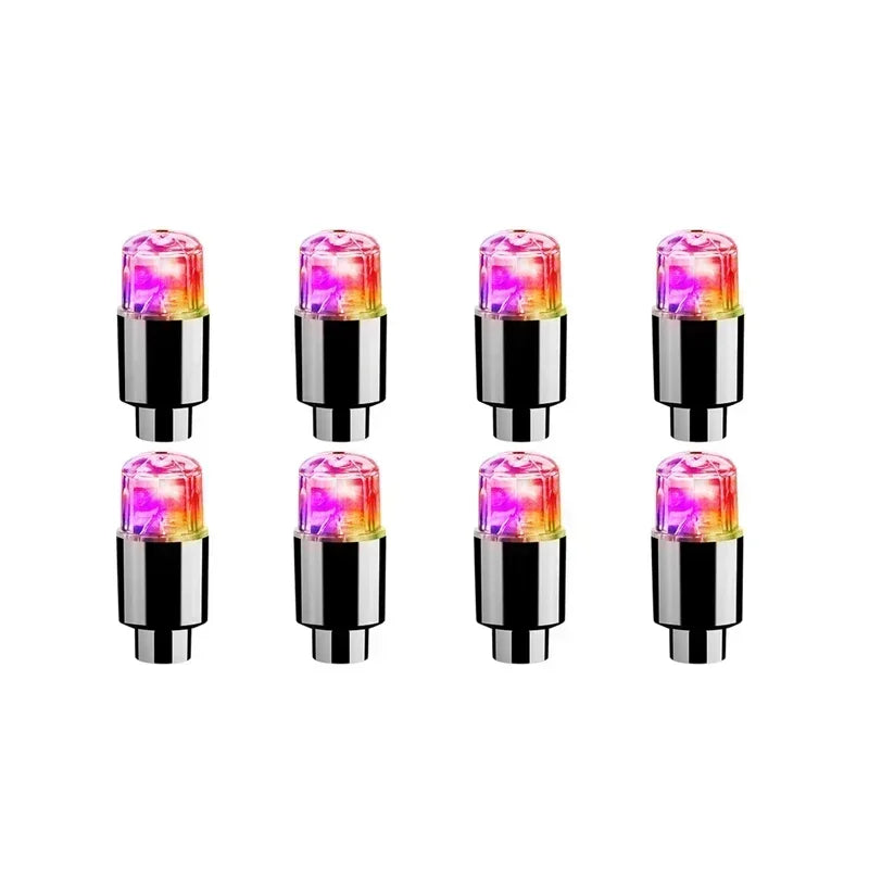 2/8pcs Tire Valves Cap LED Lights Universal Car Motorcycle Bicycle Tyre Hub Motion Sensor Glowing Bulbs Cycling Lamp Accessories