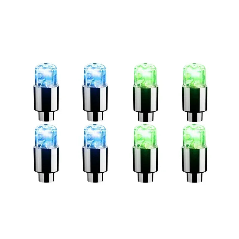 2/8pcs Tire Valves Cap LED Lights Universal Car Motorcycle Bicycle Tyre Hub Motion Sensor Glowing Bulbs Cycling Lamp Accessories