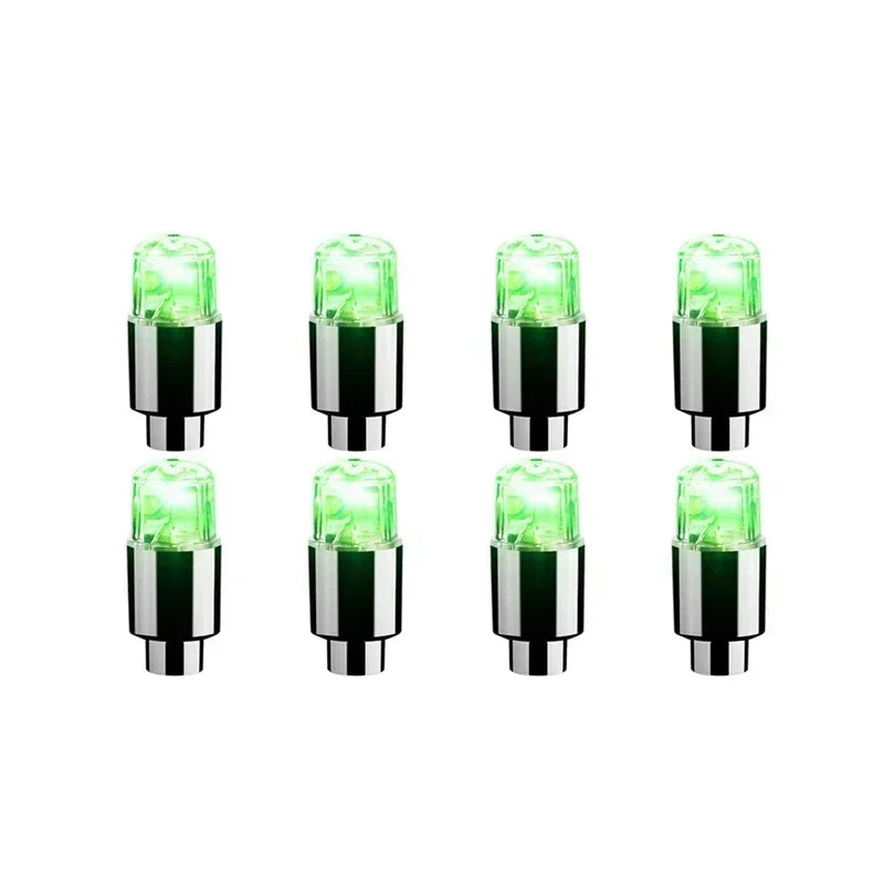 2/8pcs Tire Valves Cap LED Lights Universal Car Motorcycle Bicycle Tyre Hub Motion Sensor Glowing Bulbs Cycling Lamp Accessories