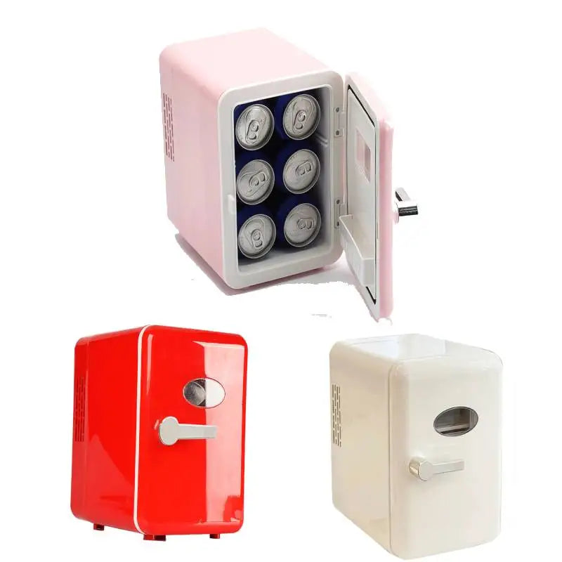 4L Small Car Refrigerator Mini Makeup Fridge Cooler Hot Cold Dual Use For Home Truck Car Freezer Food Beer Water