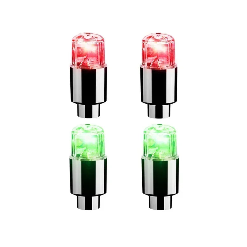 2/8pcs Tire Valves Cap LED Lights Universal Car Motorcycle Bicycle Tyre Hub Motion Sensor Glowing Bulbs Cycling Lamp Accessories